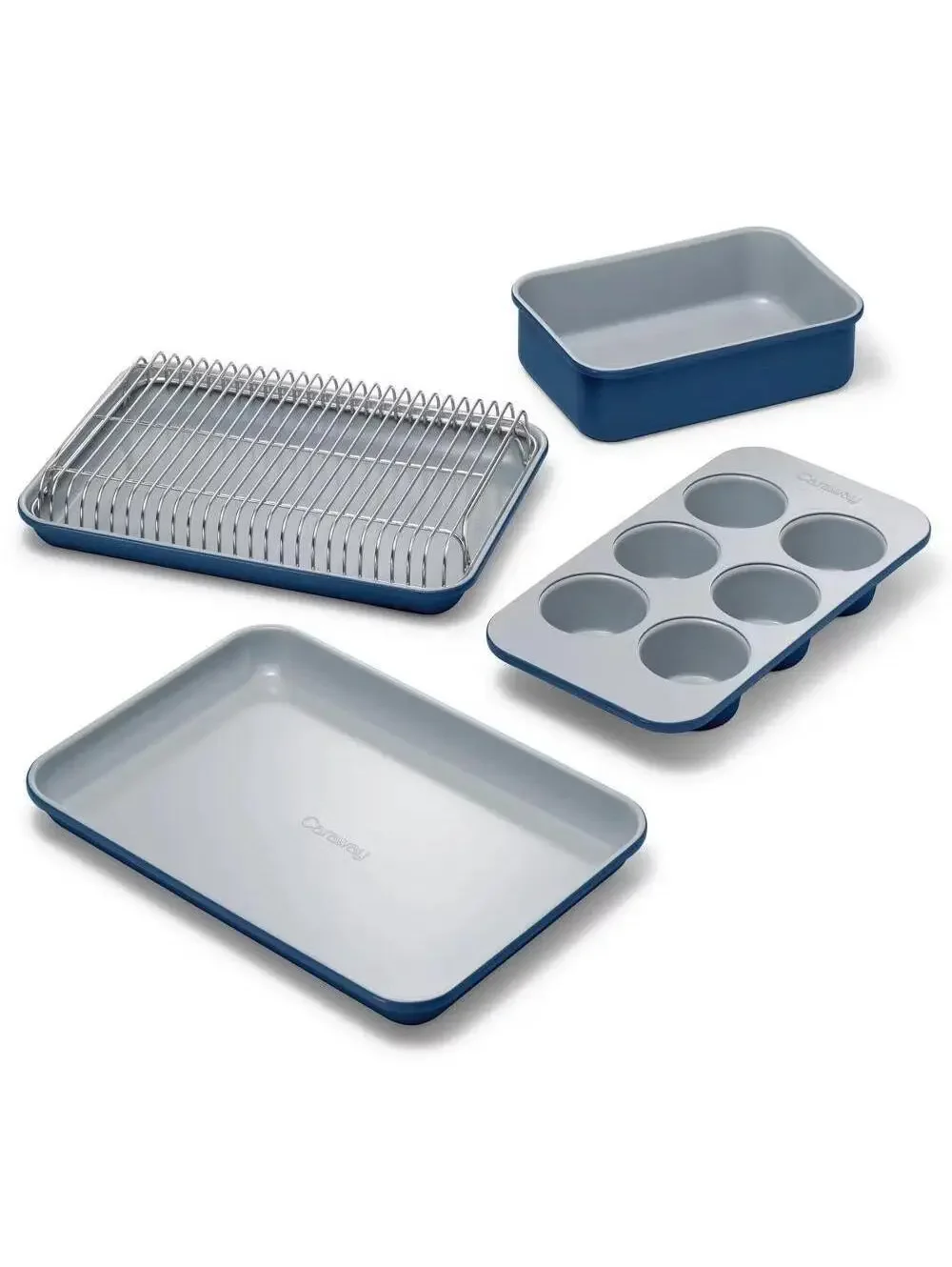 Caraway BW-MINS-102 5-Piece Nonstick Bakeware Set Organizer Slate Blue